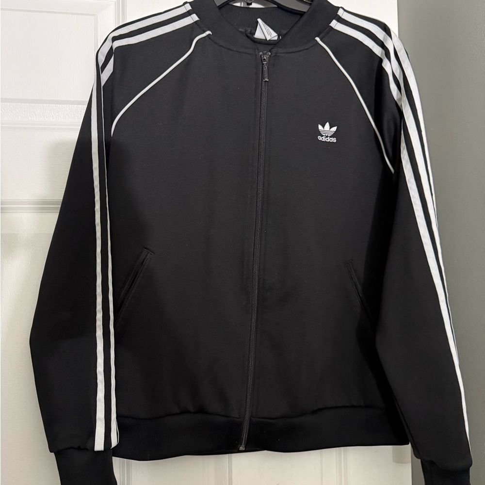 Adidas Black Jacket with White Accents